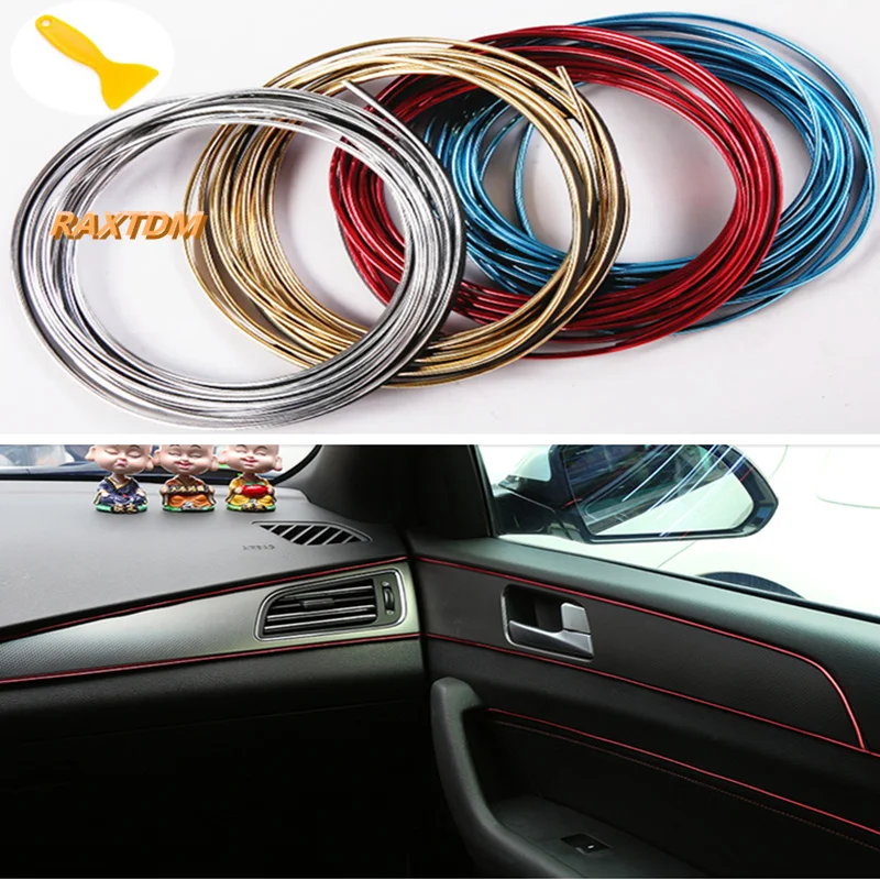 

5m Car Interior Mouldings Trim Decorative Strip Line for Volkswagen VW Golf 4 6 7 GTI Tiguan Passat B5 B6 B7 CC Jetta MK5 MK6