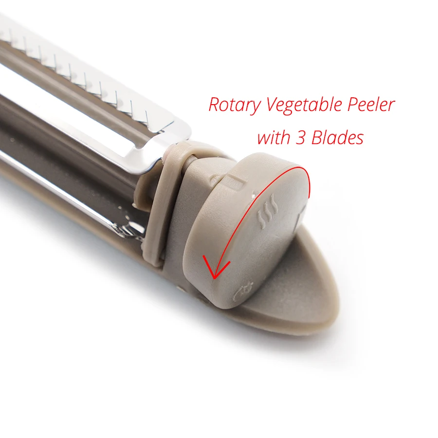 Rotary Vegetable Peeler with 3 Blades