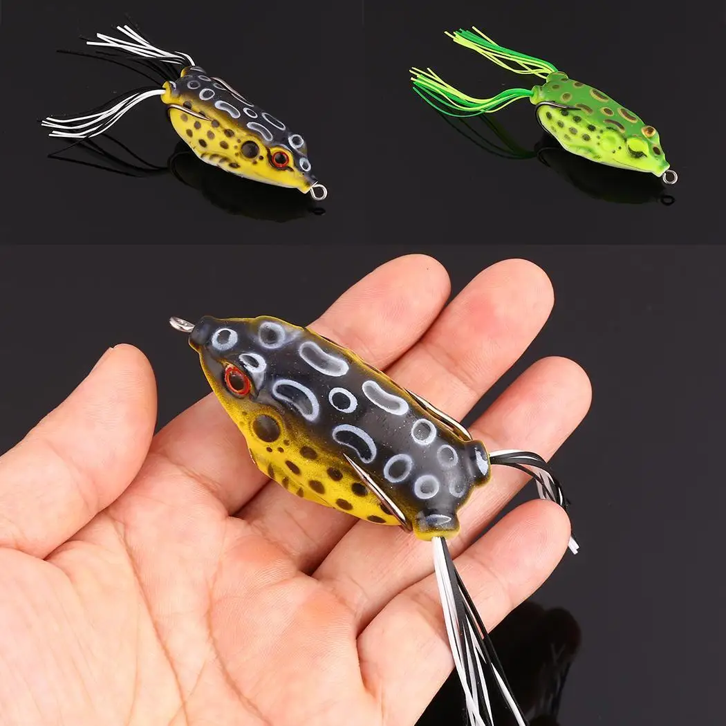 

1pc soft tube bait 5.5cm 12g japan plastic fishing lures frog lure treble hooks topwater ray frog artificial soft bait