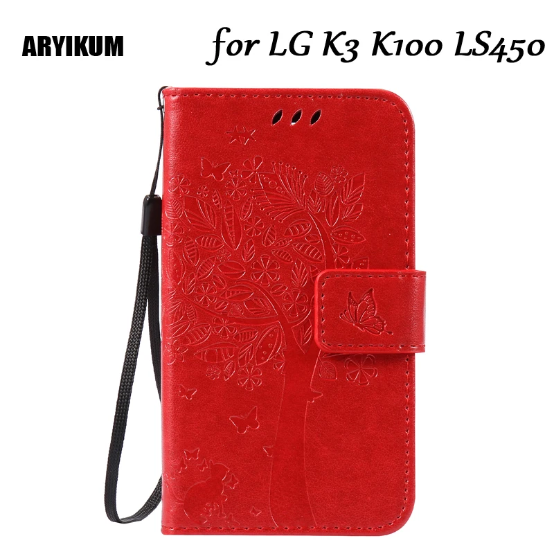 

ARYIKUM For LG K3 Case PU Leather Wallet Flip Case Coque For LG K3 4G Cover K100 LS450 Soft Silicone Back Case Protective Shell