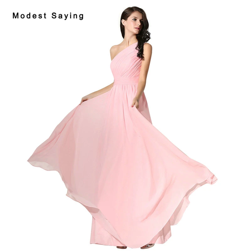 pink pleated bridesmaid dress