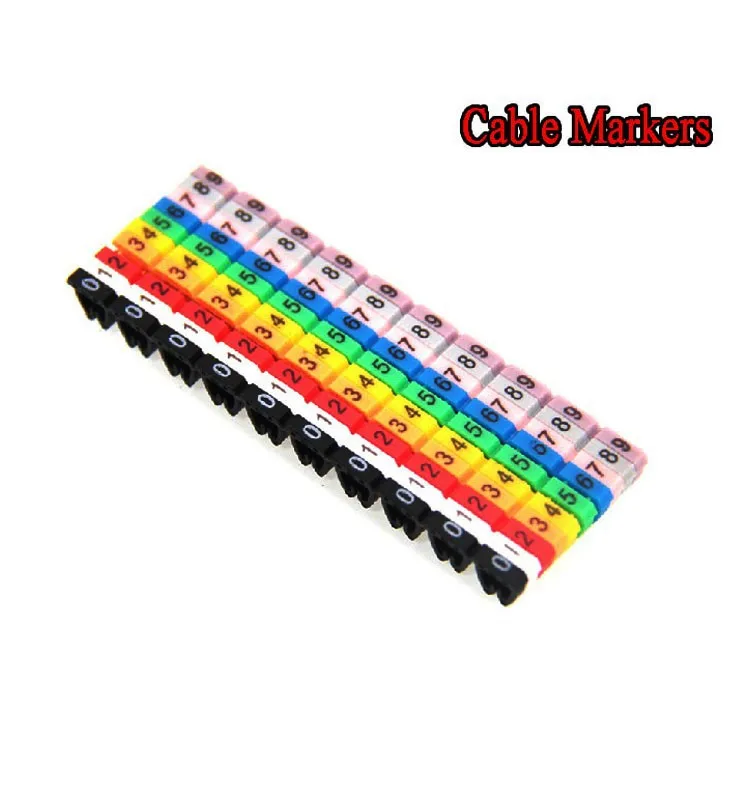 

200pcs 2 sets of Network Cable Label Markers Colorful C-Type Marker Number Tag Label 5-8mm for Cat 6 Computer Wire Management