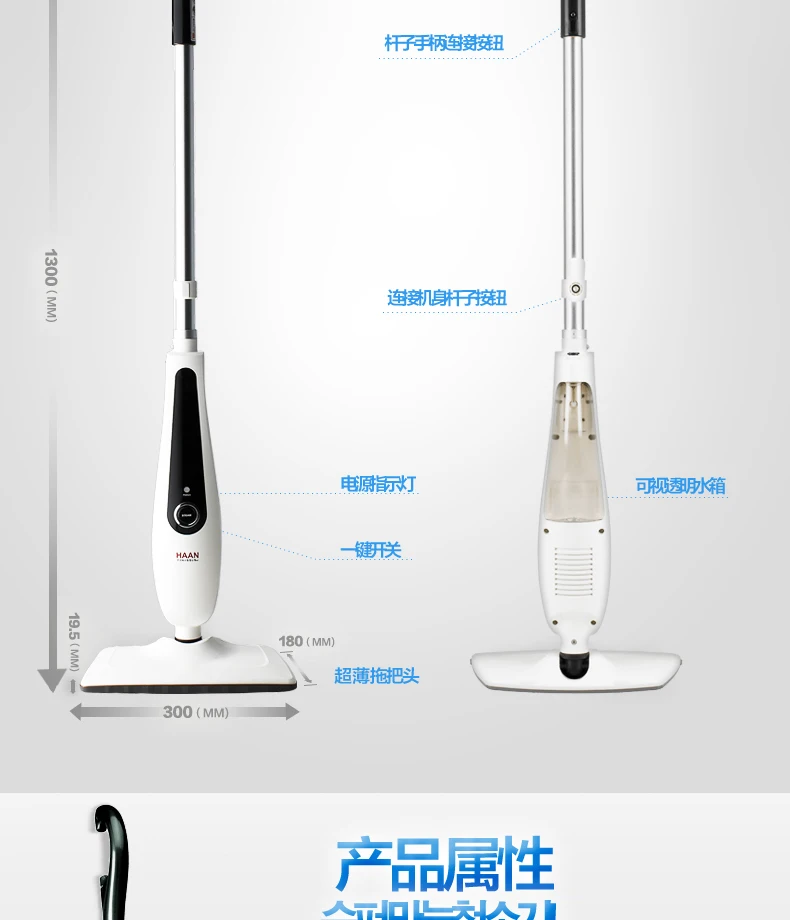 Корейская бытовая многофункциональная Паровая швабра, машина для уборки при высокой температуре, Электрическая Швабра для уборки, HA192