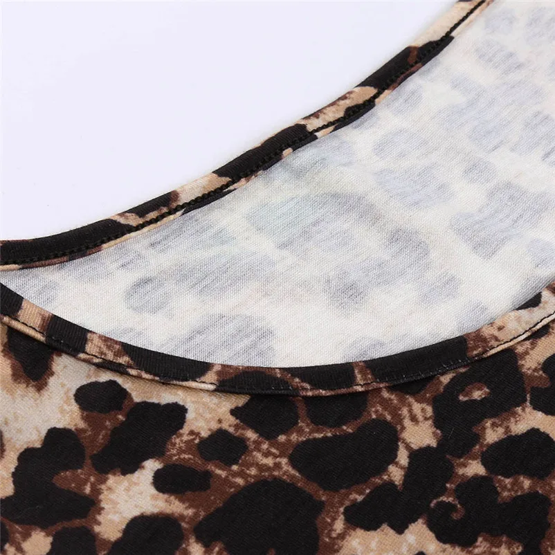 Fashion dress Autumn 2018 beach dress Women O Neck Leopart Print Mini Dress Long Sleeve Party Club Wrap Tea Dress robe O11#N (5)