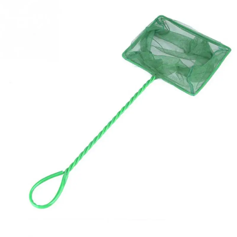 

7 Sizes Green Portable Long Handle Square Aquarium Fish Tank Landing Net Fishing Net Fish Floating Objects Cleaning Tools