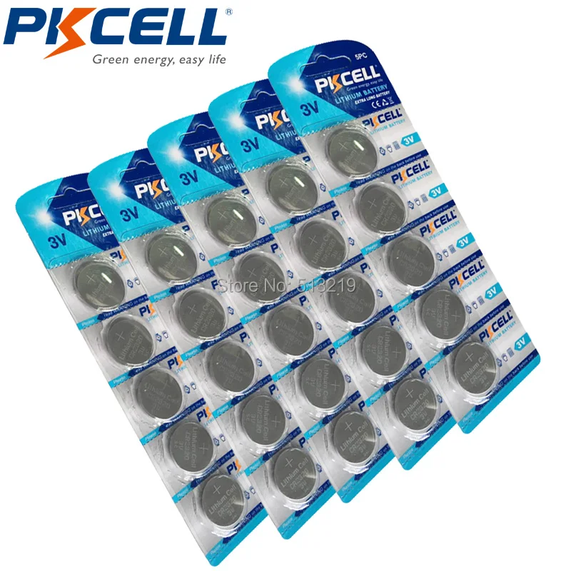 

25Pcs/5Card CR2320 DL2320 2320 3V 130mah Lithium Button Coin Battery DL2320 Cell Batteries