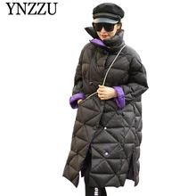YNZZU 2019 Winter Turtleneck Oversize Women Down coat Long sleeve Loose Warm Female Coat 90% White duck down Long Outwear YO891 цена YNZZU 2019 Winter Turtleneck Oversize Women Down coat Long sleeve Loose Warm Female Coat 90% White duck down Long Outwear YO891 цены онлайн