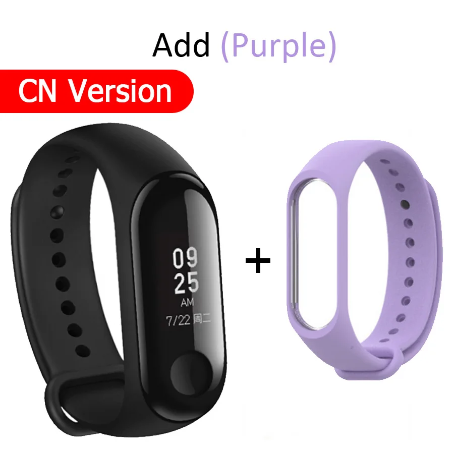 Xiao mi band 3 mi Band 3 фитнес-трекер пульсометр умный Браслет 0,78 ''OLED дисплей тачпад Bluetooth 4,2 Android - Цвет: N purple-