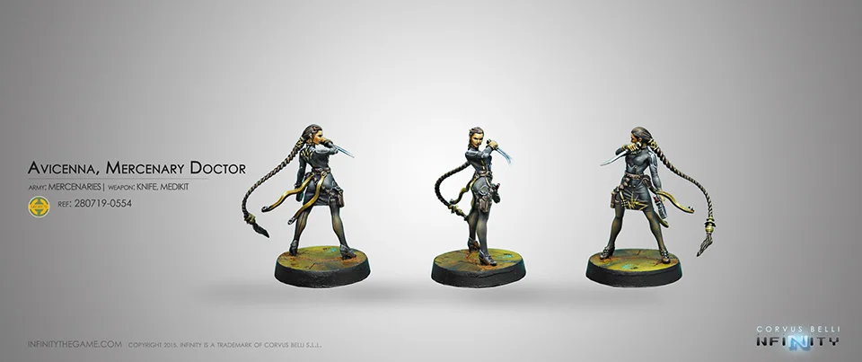 

[Loong Way Miniatures] Corvus Belli Infinity 0554 AVICENNA, MERCENARY DOCTOR 32mm Metal Miniature