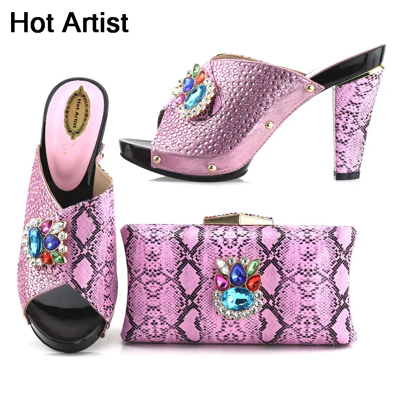 

Hot Artist New Arrival Fashion PU Leather Pumps Shoes And Bag Set For Party Italian Style High Heels Shoes And Bag Set TX-506