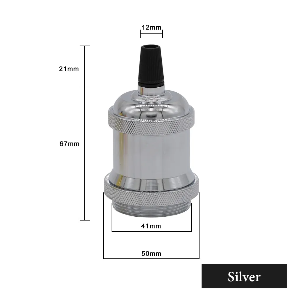 E27 Base Silver E27 Цоколи для ламп держатель алюминиевый дуй E27 разъем 85-265 в винтажный Ретро держатель лампы Эдисона Декор подвесной светильник подвесные светильники - Цвет: E27 Base Silver