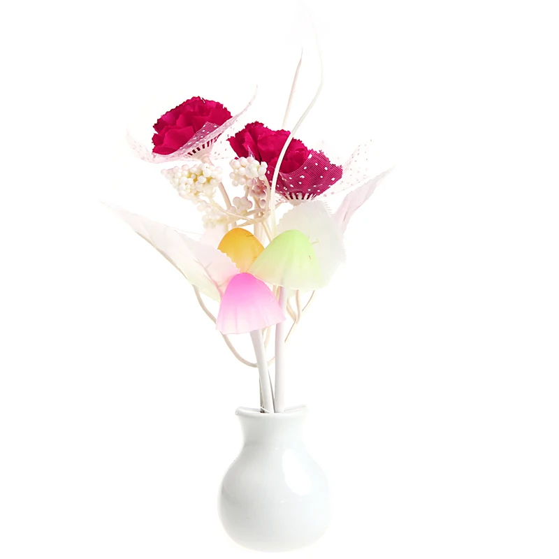 

220V Sensor Table Light Lilac Flower LED Lamp US Plug Romantic Colorful Decor H15