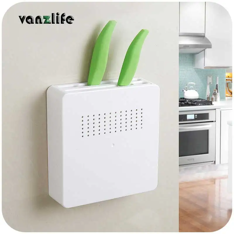 

vanzlife kitchen supplies multifunctional tool carrier free nail knife hidden storage shelf hanging rack