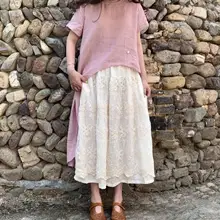 Романтическая многослойная кружевная юбка с цветочной вышивкой в стиле Лолиты; коллекция года; сезон лето-осень