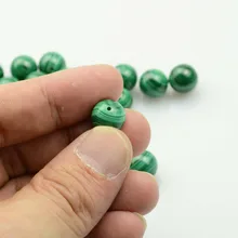 Хорошее Качество натуральные малахитовые полупросверленные Круглые бусины 8 мм/10 мм-10 бусин/упаковка
