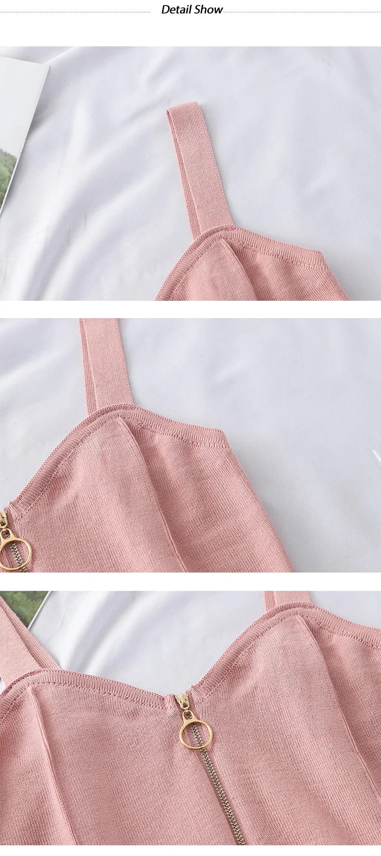 Topo de Colheita Camisola com Buraco Senhoras sem Mangas Heliar Mulheres Clube Sexy Zíper Tricô Feminino Regata Sólido Simples Topos 11 zíper tricô camisola com buraco feminino regata