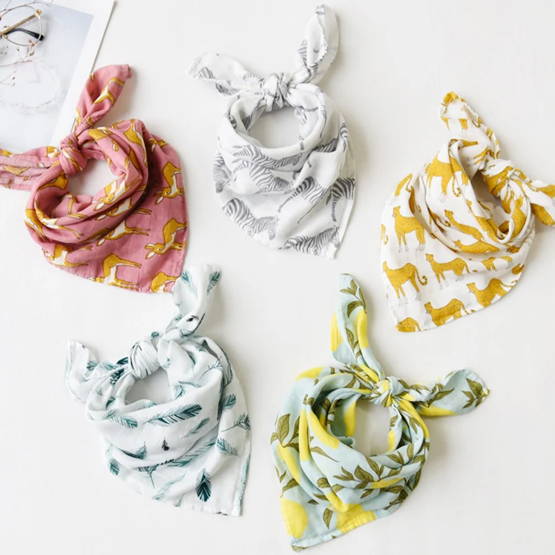Baby Blankets Newborn Soft Organic Cotton Baby Bibs Muslin Swaddle Wrap Feeding Burp Cloth Towel Scarf Stuff