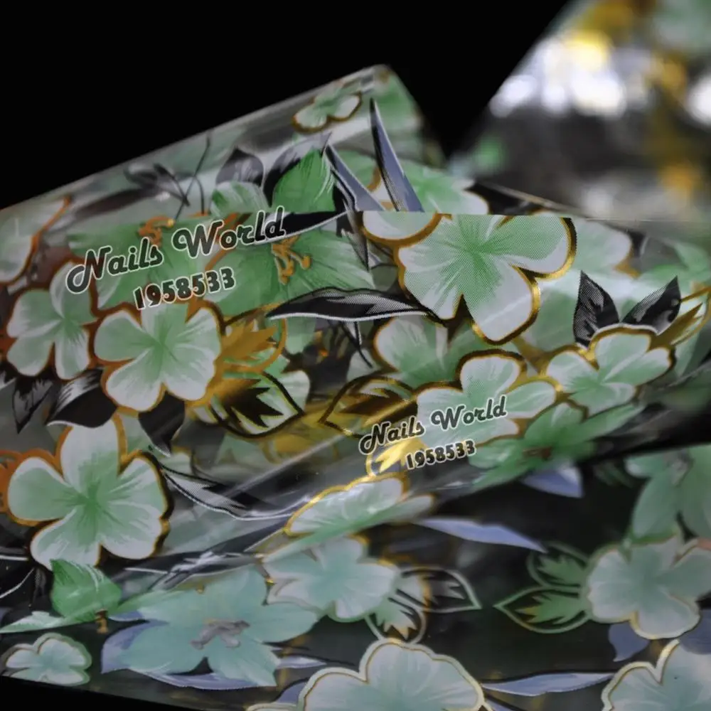 

100cm x 4cm Lily Flowers Nail Art Transfer Foils Nail Sticker Decal Tip Decoration DIY Manicure Tools S31