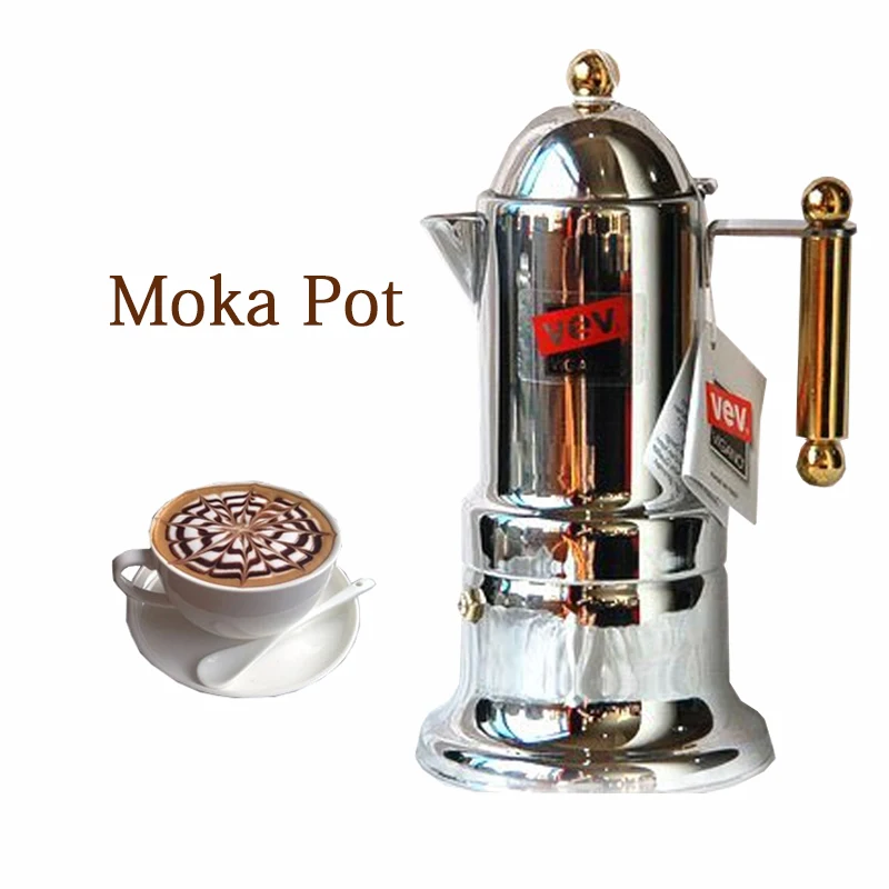 Commercial Italian Moka Pot Household Mocha coffee machine Stainless