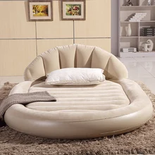 Inflatable air mattress bed PVC air mattresses airbed heightening widening double oval backrest flocking surface Free shipping