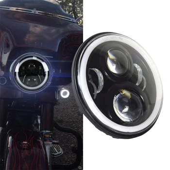 

7'' LED headlights 7 inch Round 50W Hi/Lo beam motorcycle Driving light DRL Turn signal halo Ring for Harley Accessories