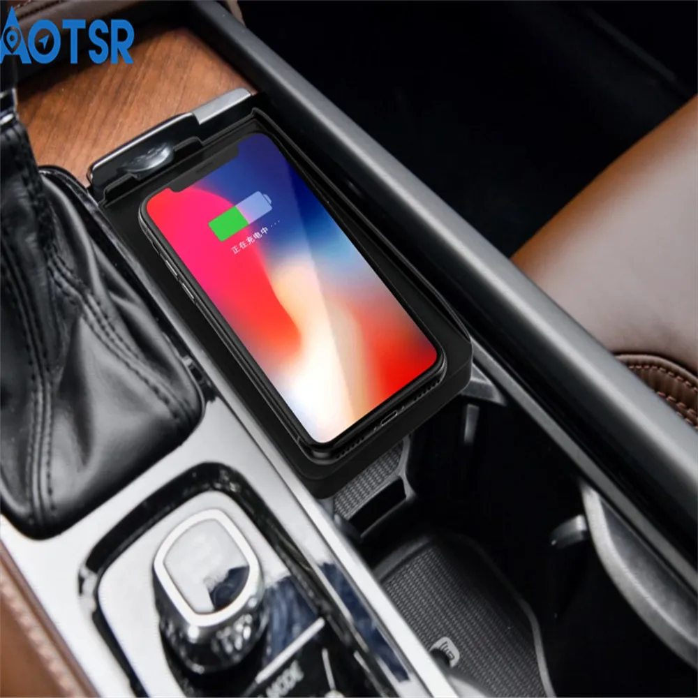 Автомобильное зарядное устройство Aotsr беспроводное для Volvo XC90/XC60/ S90L/V90 2017