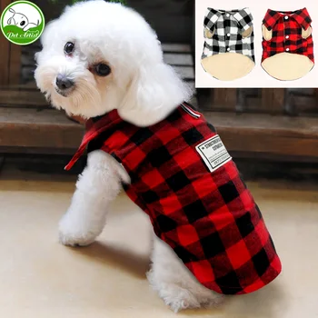 

British Style Plaid Dog Vest Winter Windproof Pet Cotton Dog Jacket Coats Warm Dog Apparel For Cold Weather Small Medium Dogs