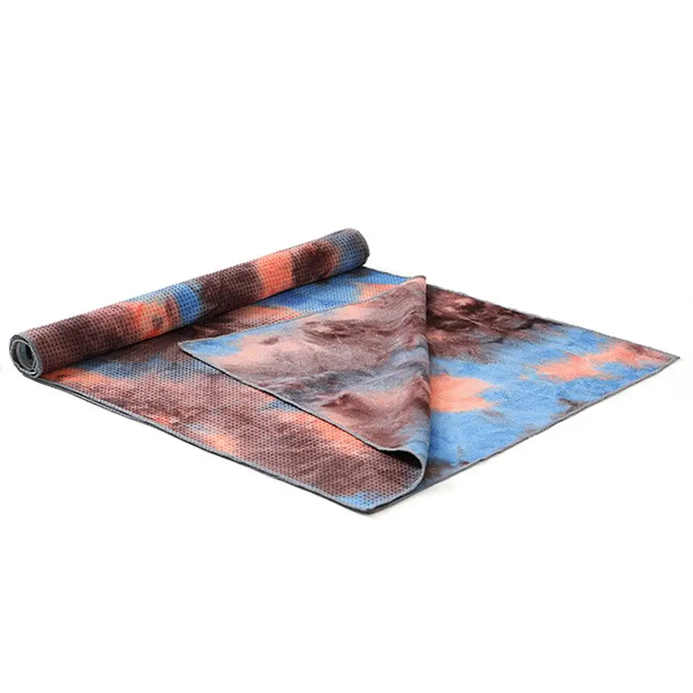 Мягкое одеяло для йоги с принтом Tie-dye, расширенное полотенце, нескользящее гранулы, полотенце для йоги, утепленное одеяло для йоги