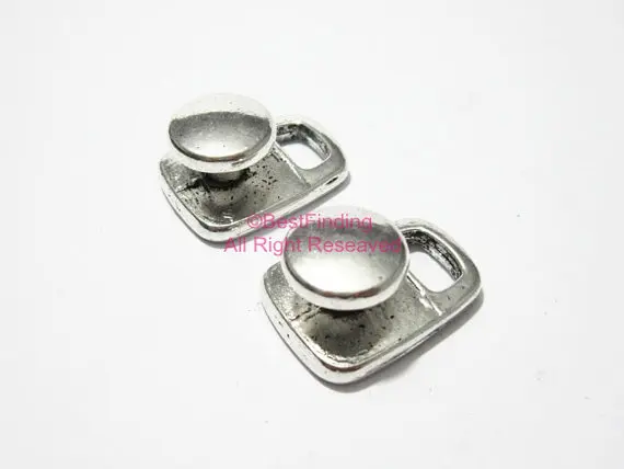 

Mushroom stud Open hook clasp 4mm Round leather bracelet open hook
