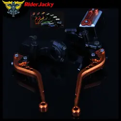 RiderJacky ЧПУ Оранжевый мотоциклов Главный цилиндр водохранилище Гидравлический тормозной трос сцепления рычаги для KTM RC125 RC200 (125-300CC)