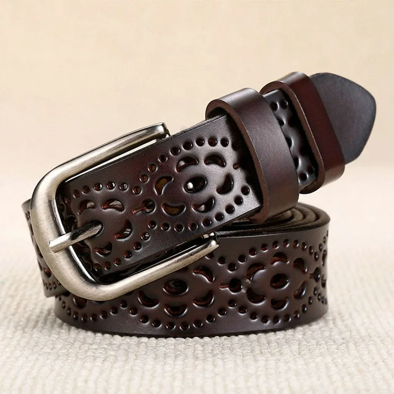 Designer Belts Women High Quality Cowhide Leather Female Belts Vintage Pin Buckle Belt For Women ...