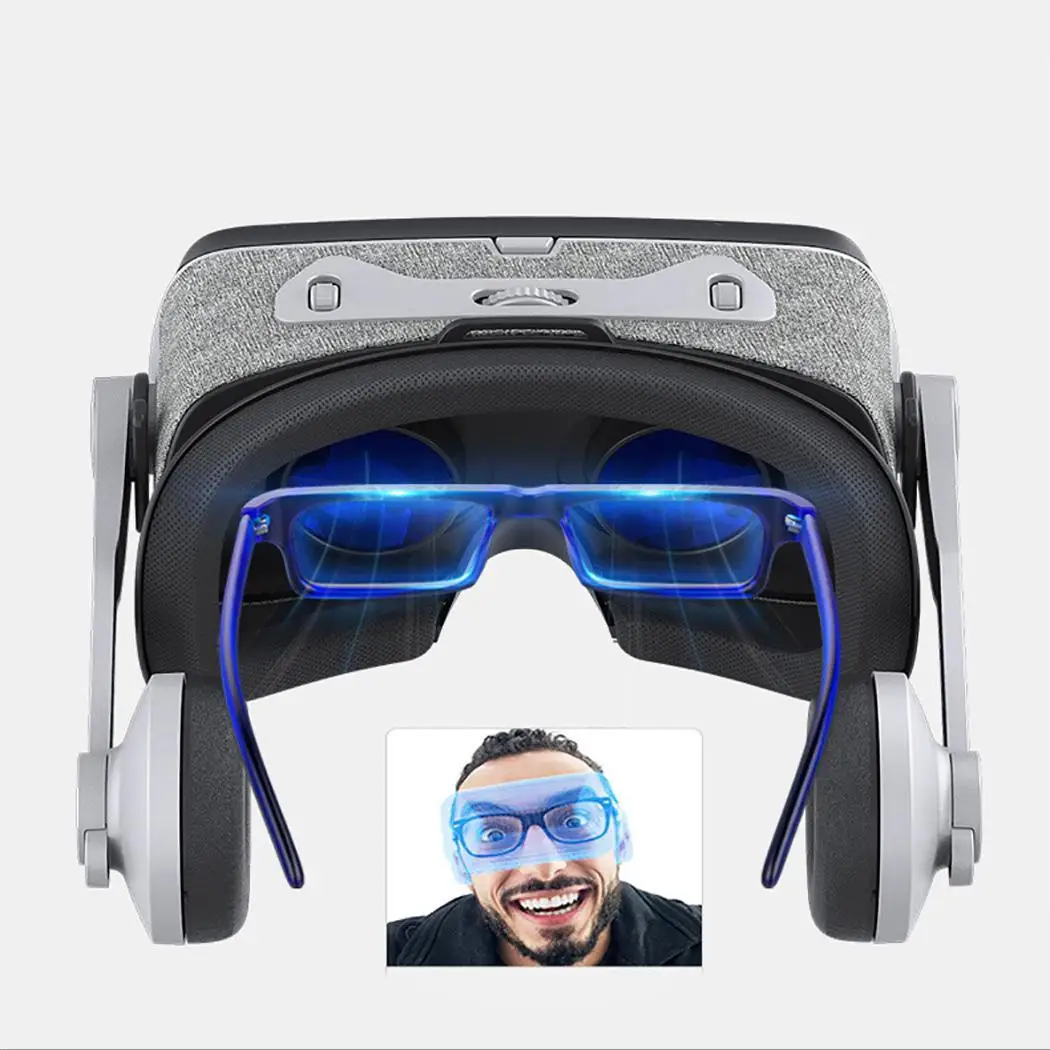 3D VR очки Смарт виртуальной реальности 3 5 мм шлем с гарнитурой серые для