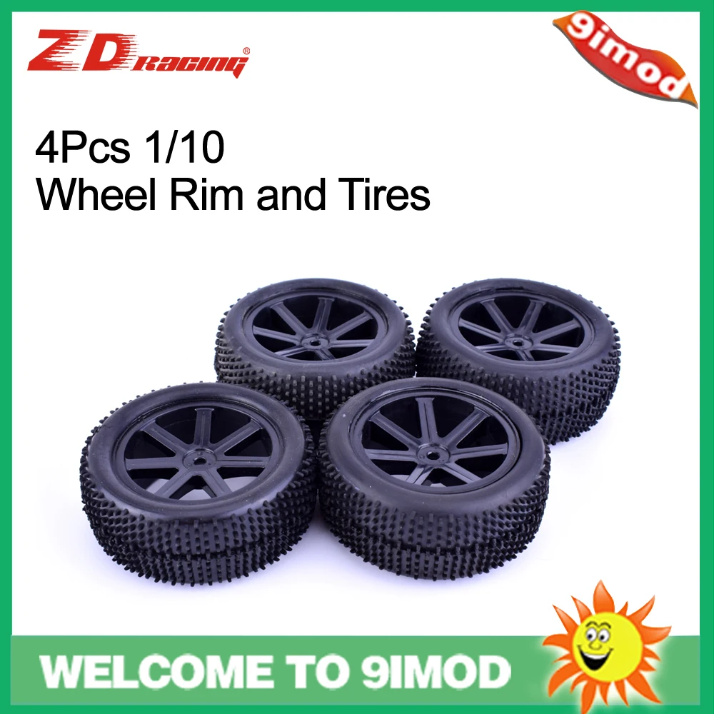 4 шт. ZD Racing 85 мм обод ступицы колеса и резиновые шины для 1/10 внедорожника багги