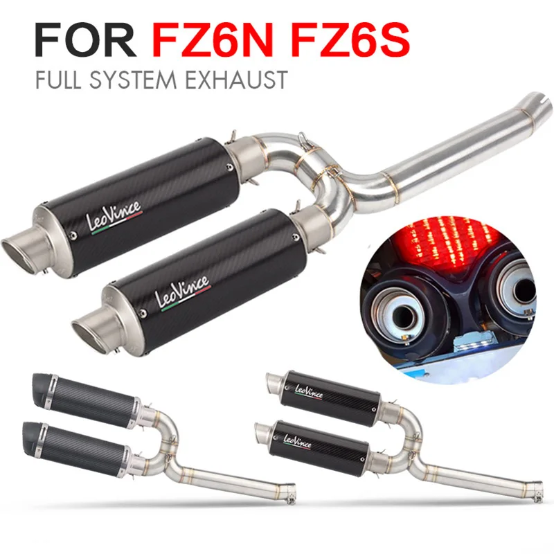 

FZ6N FZ6S Full System Motorcycle Exhaust Pipe Muffler Escape Moto With DB killer Connecter Middle Link Pipe For FZ-6N FZ-6S FZ6