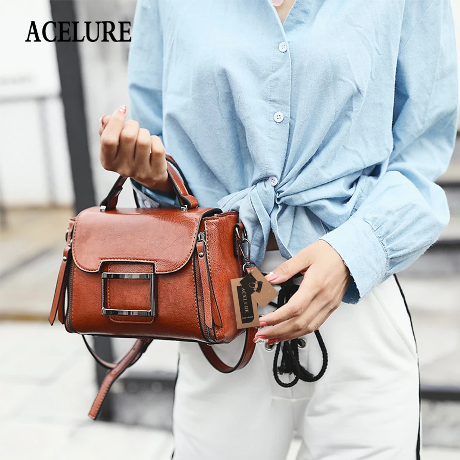 ACELURE модная женская сумка на плечо маленького размера с панельным дизайном, сумка-мессенджер в уличном стиле, Ретро сумка через плечо, дизайнерская сумка-тоут