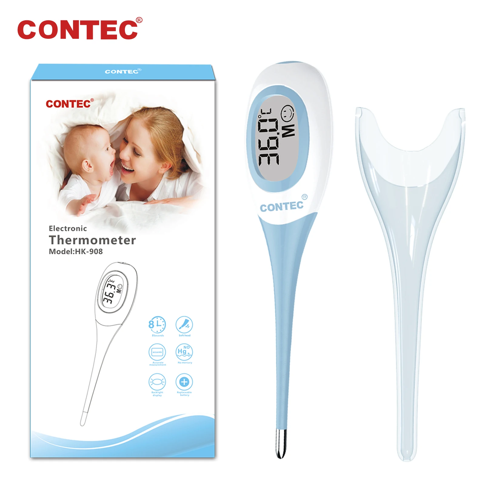 Digital Electronic Thermometer LCD screen Mouth UnderArm Body Temperature Meter CONTEC NEW