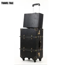 Travel tale 2" 22" 2" bavul винтажная Дорожная сумка на колёсиках, черный/белый/красный spinner ультра-легкие тележки чемодан BAGGAGE
