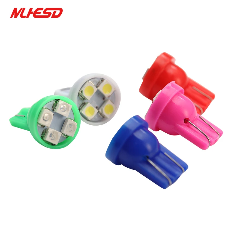 1000 шт. T10 4SMD Автомобильный светодиодный 1210 3528 клиновидный свет DC12v W5W 4 авто