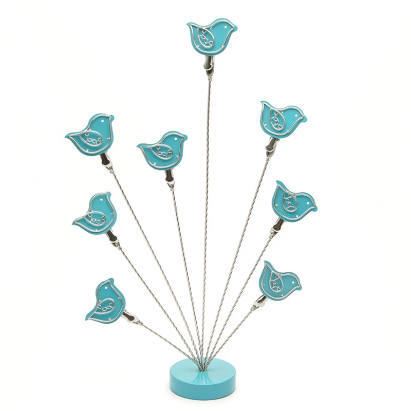 

Creative Blue Peace Pigeon Note Clip Metal Ornaments Simple Note Clip Figurines Decoration Home Accessories Birthday Toy Gift