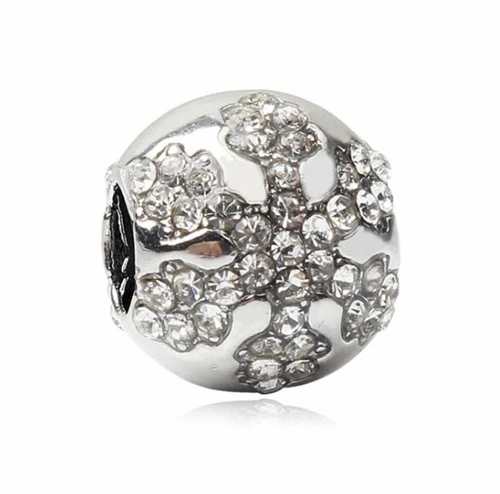 Простой стиль, большой шар, звезды, хрустальные цветы, сделай сам, бисер, подходит для оригинала Pandora, талисманы, серебряный браслет, безделушка, ювелирные изделия для женщин, подарки - Цвет: Style 33