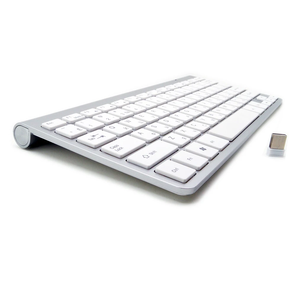  Russian Spanish French Arabic Hebrew Keyboard 2.4G Wireless Ultra-Thin Mute Keyboard for Mac Win XP
