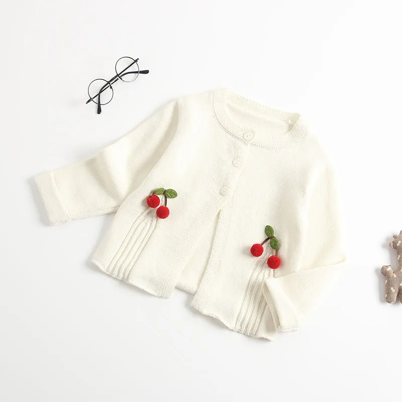 Осенне-зимняя одежда для малышей; милое Вишневое пальто для маленьких девочек; милый свитер для малышей; кардиган; Кардиган для девочек; кардиган для маленьких девочек