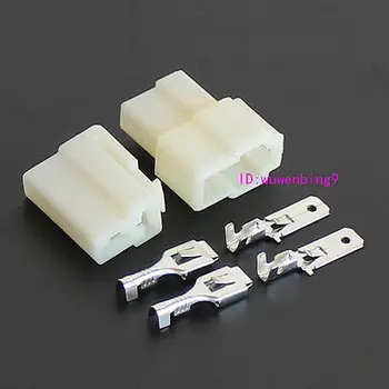 

10 sets - 2pin connector men and women the plugin 6.3mm copper terminals