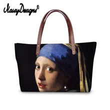 Женская сумка для покупок Van Gogh Mona Lisa на заказ сумки Прямая неопреновые большие сумки Tote Bolsa Feminina Sac a Main Crossbody