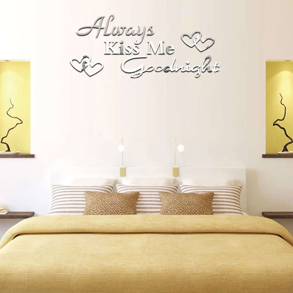 Зеркальная Наклейка на стену с надписью английском языке|wall sticker|english lettershome decor |