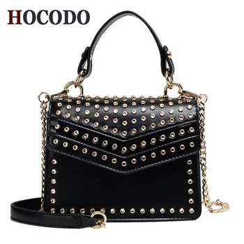 

HOCODO Luxury Fashion Rivet Crossbody Bags For Women PU Leather Ladies Handbag Chain Flip Small Messenger Bag Casual Party Purse