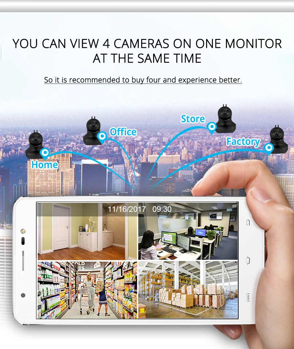  1080 P Macchina Fotografica del IP di WIFI Macchina Fotografica Senza Fili Telecamera di Sorveglian