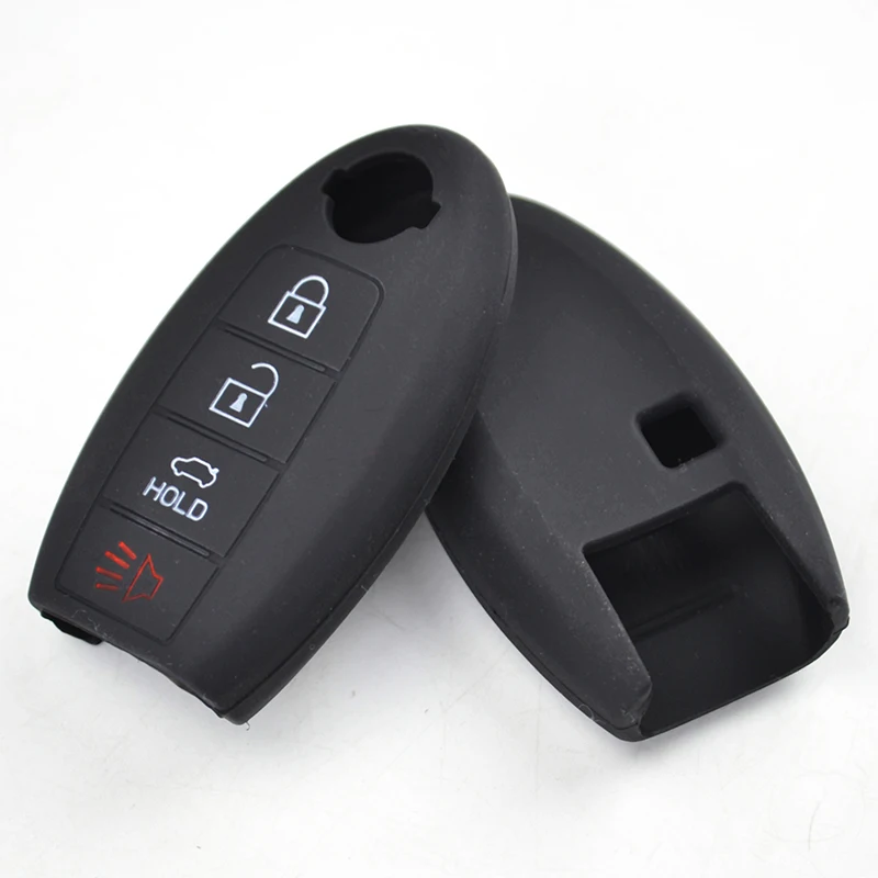 2pc Black Silicone Key Jacket Key Fob Case Cover 4B fit for NISSAN Maxima Altima