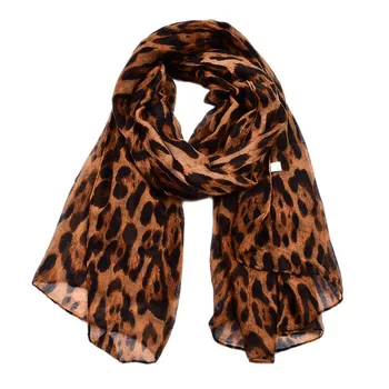 

Balinese Leopard Scarves Wraps Viscose Voile Thin Muslim Women's Hijabs Headband Warm Shawl Long Dual-use Pashmina Lightweight