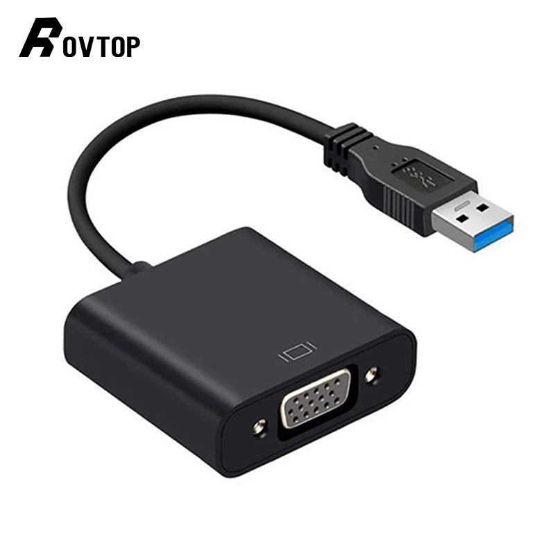 

Rovtop USB 3.0 To VGA Adapter External Video Card Multi Display Converter for Win 7/8/10 Desktop Laptop PC Monitor Projector